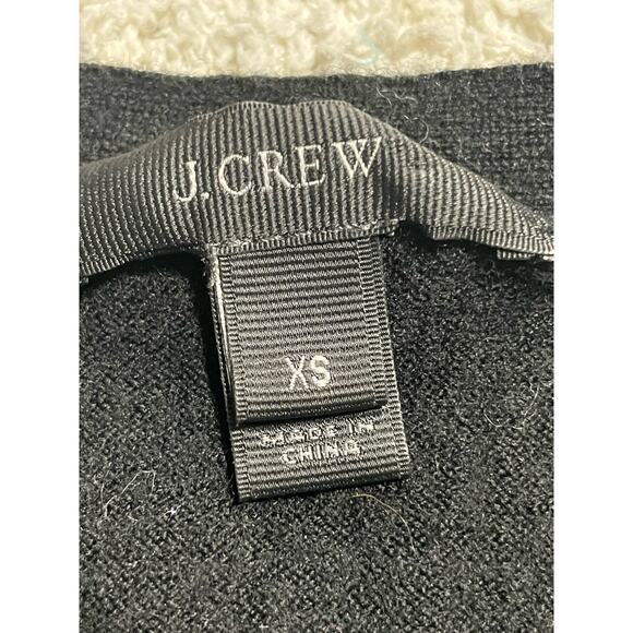 J. Crew 100% Merino Wool Long Cardigan Sweater Womens Sz XS Grandpa 65370 Black - Picture 2 of 9